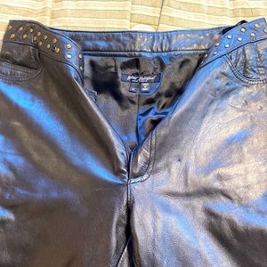 Betsey Johnson Leather pants with stud details